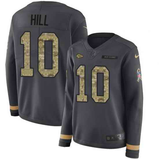 Nike Chiefs #10 Tyreek Hill Anthracite Salute to Service